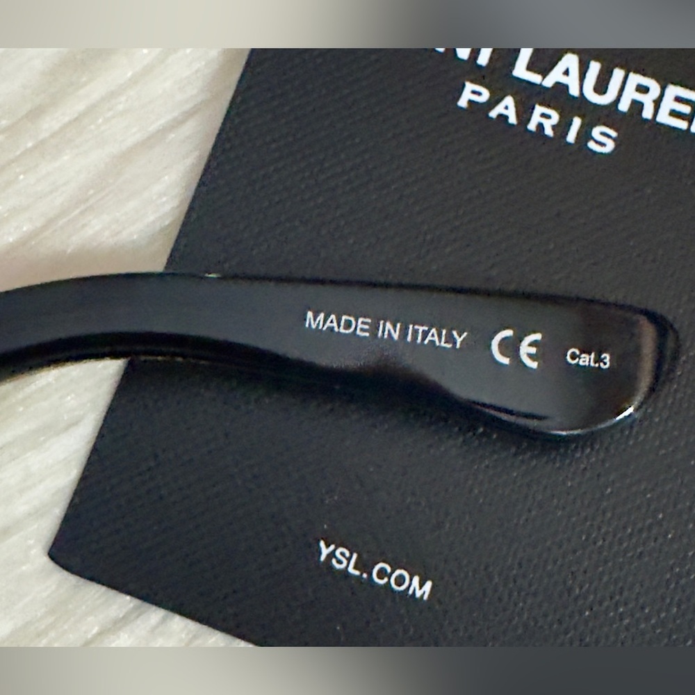New Saint Laurent Gold Glitter Butterfly Frame Sunglasses - Picture 8 of 10